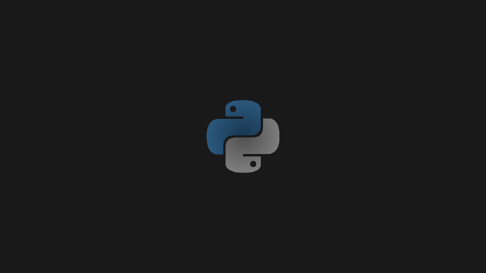 Python programming logo on a dark background