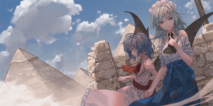 Remilia Scarlet and Izayoi Sakuya from Touhou in Egypt