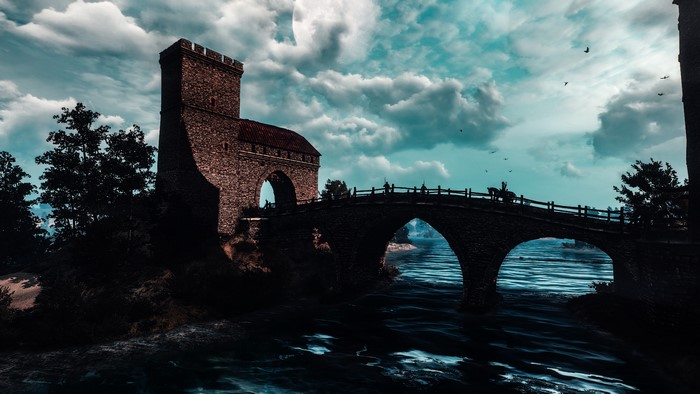 4K The Witcher 3: Wild Hunt bridge and castle