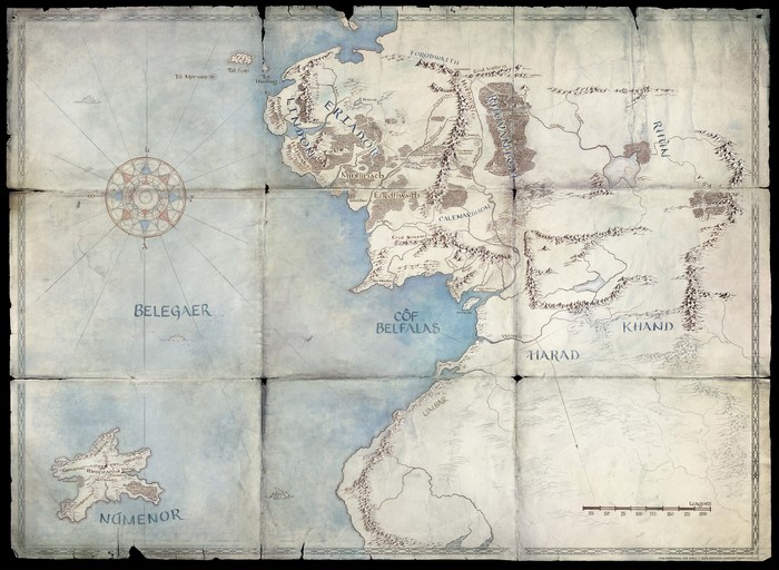 4K Map of Middle-earth from J. R. R. Tolkien's The Lord of the Rings
