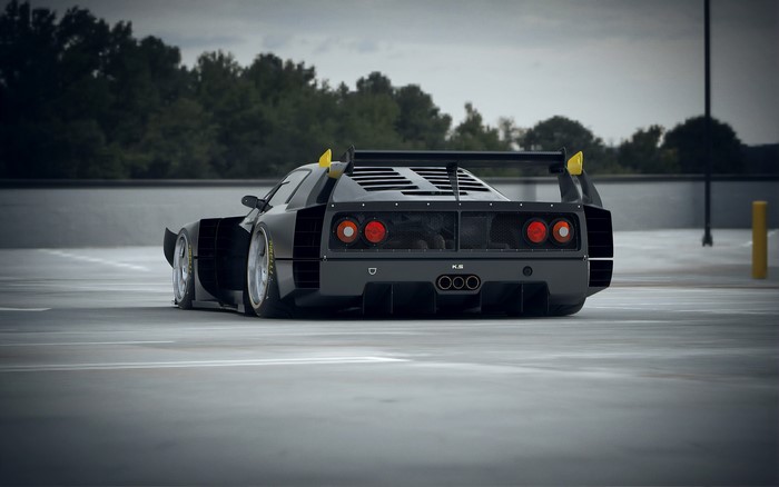 4K Render of a Black Ferrari F40 by Khyzyl Saleem