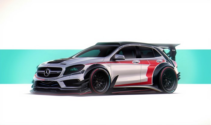 4K render of a modified Mercedes-Benz GLA by Khyzyl Saleem