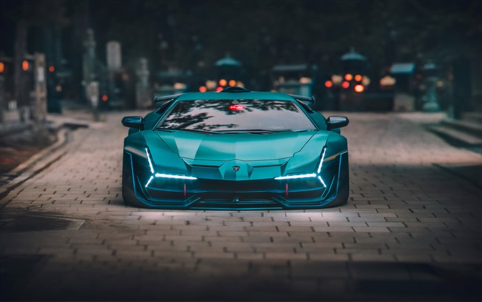4K render of a teal Lamborghini Veneno by Khyzyl Saleem