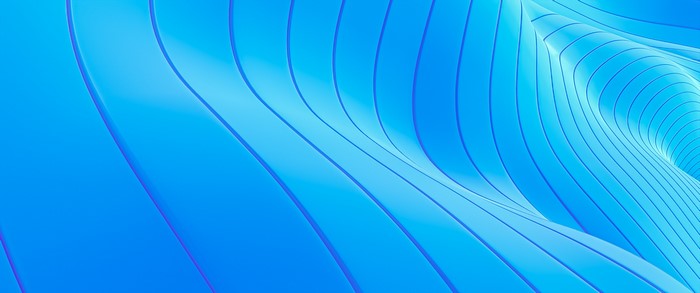 Abstract blue waves render ultrawide