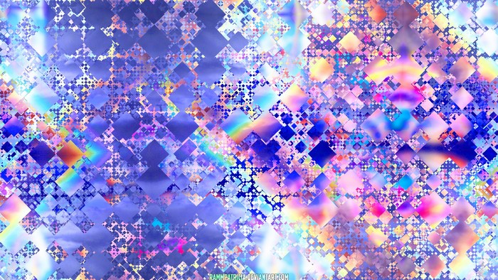 Abstract holographic diamond pattern with rainbow colors