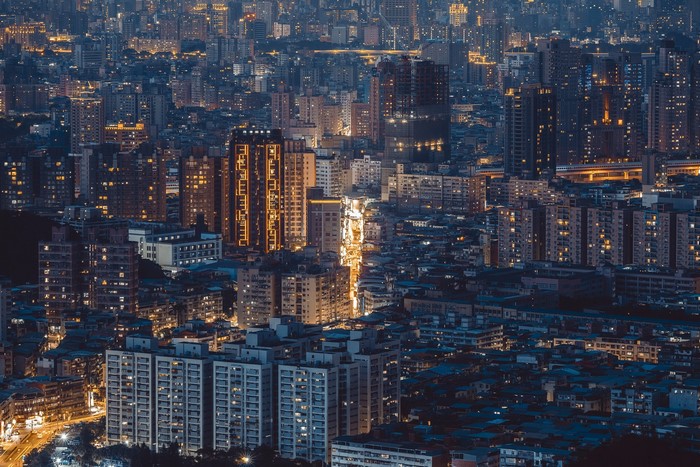Cityscape of Taipei, Taiwan at night