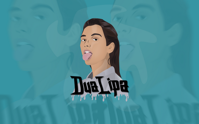Dua Lipa illustration with text