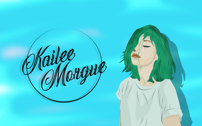 Kailee Morgue illustration with cyan background