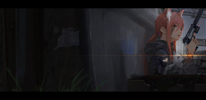Anime girl with cat ears and gun from Tom Clancy's The Division