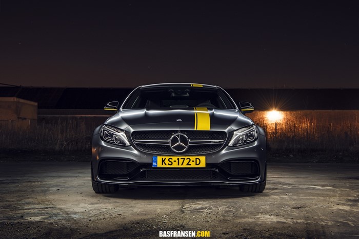 Mercedes-AMG C63S Coupe with Yellow Stripes