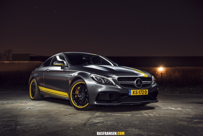 Mercedes-AMG C63S Coupe with yellow accents
