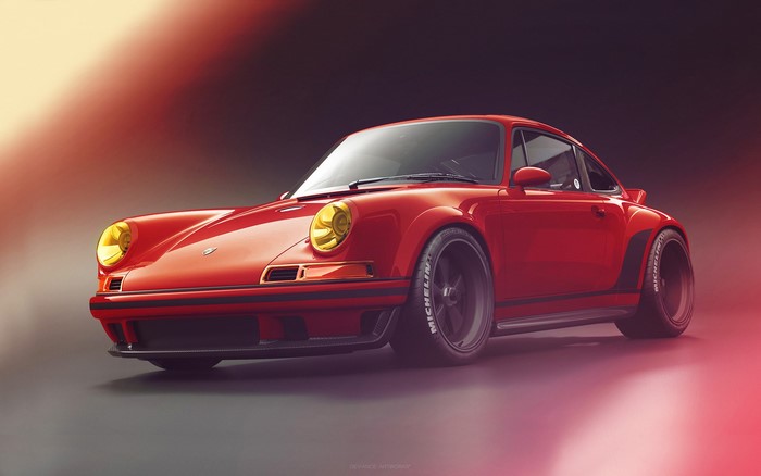 Red Porsche 930 Turbo Widebody
