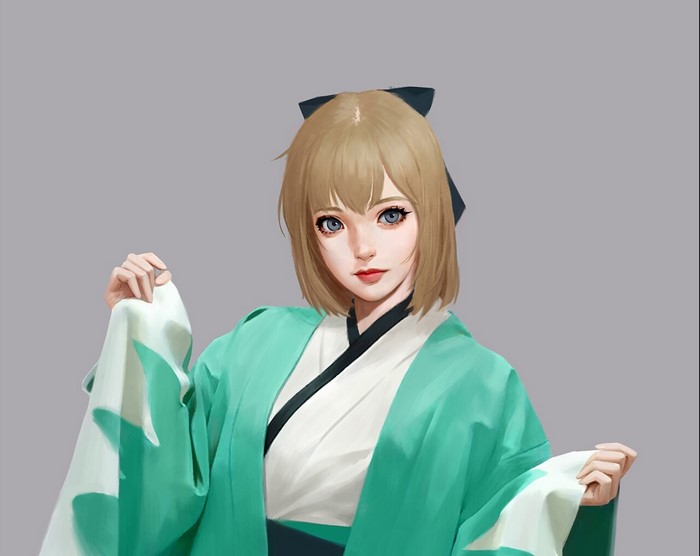 Artwork of a fantasy girl with blond hair