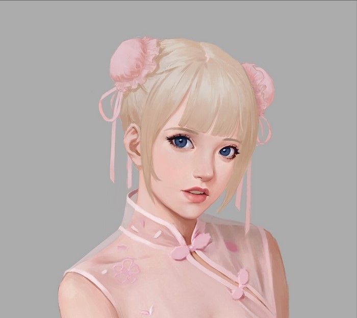 Artwork of a fantasy girl with blond hair