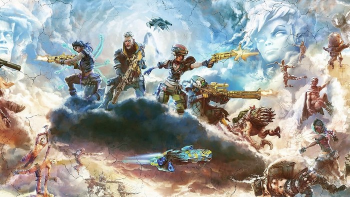 Borderlands 3 characters and creatures in battle
