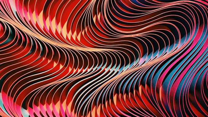 Abstract wavy lines with red and blue colors