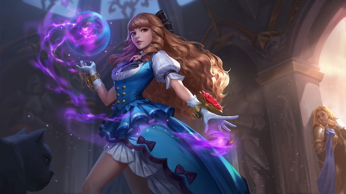 Guinevere in Blue Dress 4K Mobile Legends