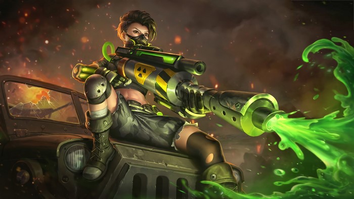 Kimmy from Mobile Legends with a Bio Frontier weapon