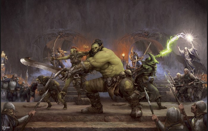 Fantasy Orks Battle Scene Artwork