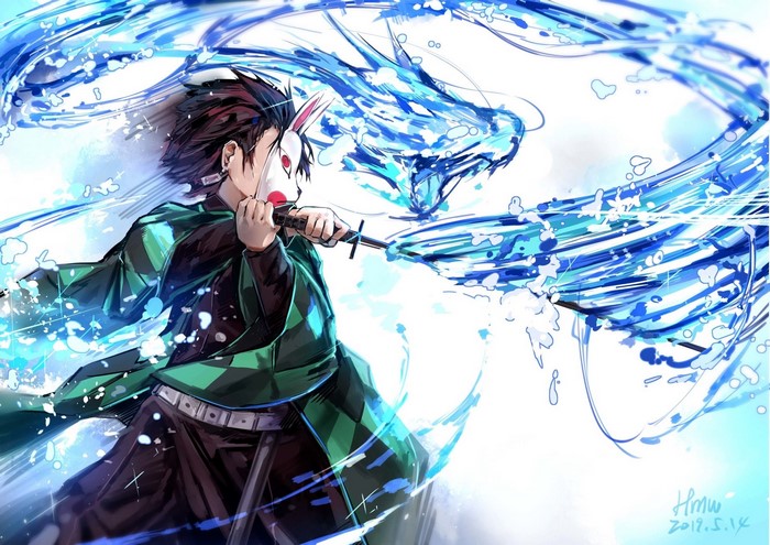 Kamado Tanjiro from Kimetsu no Yaiba with water dragon