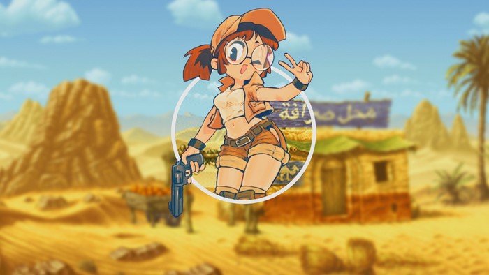 Fio Germi from Metal Slug in a desert setting