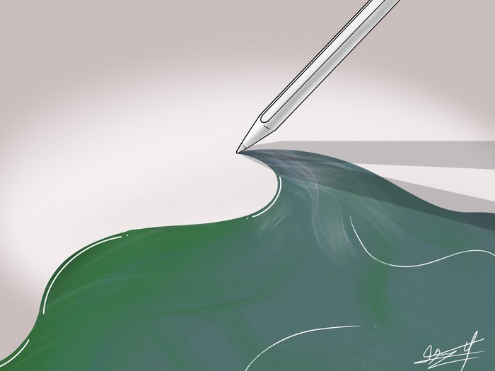 Digital pen drawing a wave