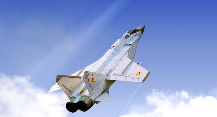 MiG-31 fighter jet in the sky
