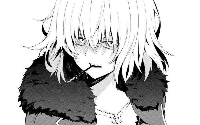 Jeanne d'Arc (Alter) from Fate/Grand Order with Pocky