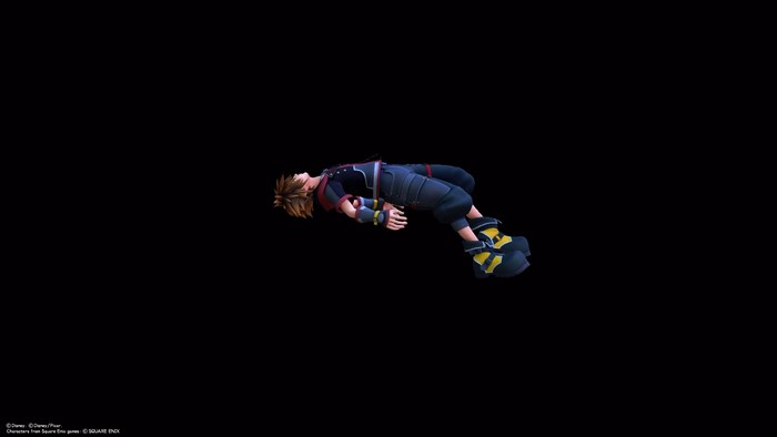 Sora from Kingdom Hearts lying down