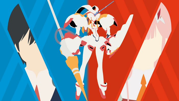 Darling in the FranXX Hiro and Zero Two Artwork