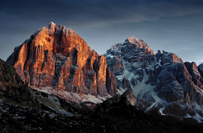 Tofana di Rozes mountain in Dolomites, Italy