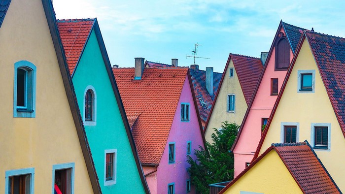 Colorful houses in Bavaria, Germany