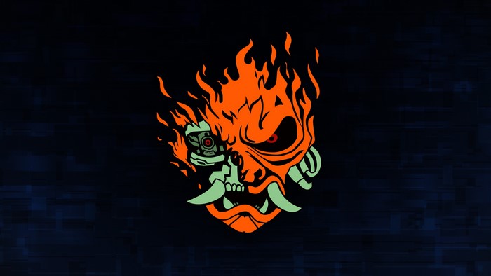 Cyberpunk 2077 Samurai Logo with Flames