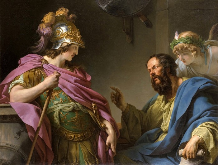 Alcibiades being taught by Socrates, painting by François-André Vincent