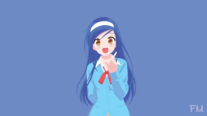 Fumino Furuhashi from BokuBen, minimalist anime art