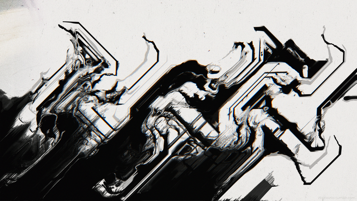 Glitch art monochrome abstract 4K