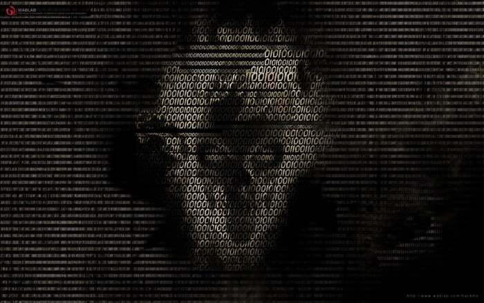 Skull made of binary code