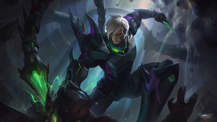 Gusion in Dark Armor from Mobile Legends