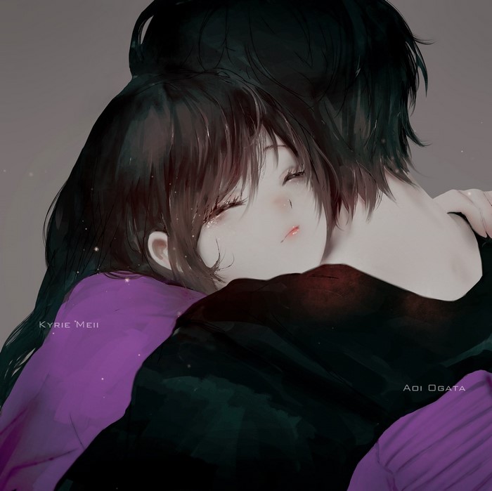 Aoi Ogata and Kyrie Meii hugging