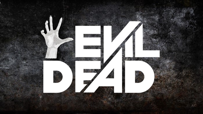 Evil Dead logo with hand