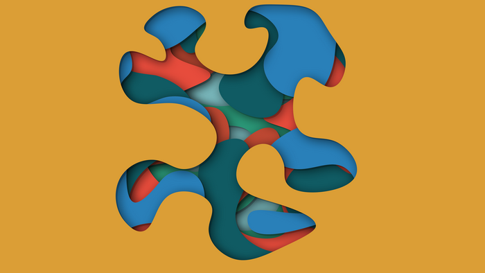 Abstract colorful paper cutouts