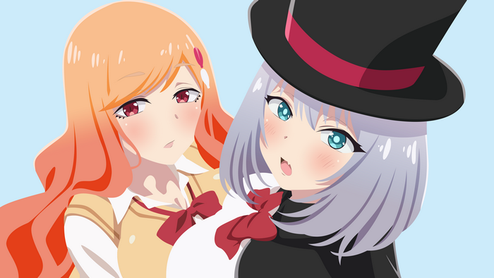 4K Saki-chan from Tejina Senpai minimalism anime girls