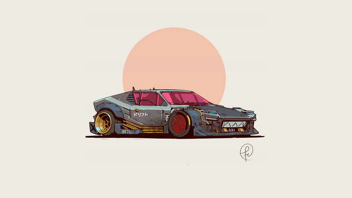 Cyberpunk De Tomaso Pantera Drift Car