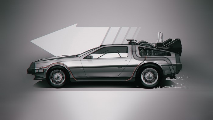 DeLorean Time Machine from Back to the Future artwork