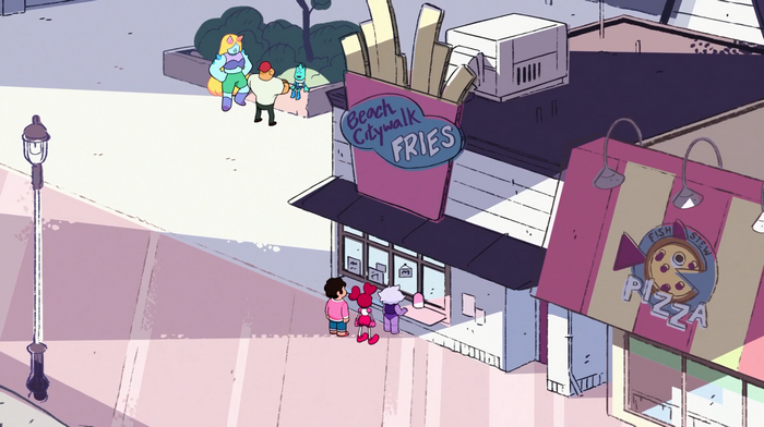Steven Universe characters at Beach Citywalk Fries
