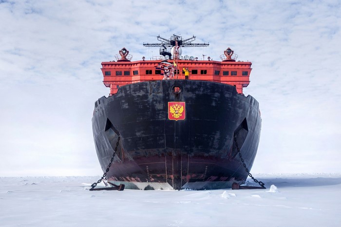 Nuclear-powered icebreaker in the Arctic