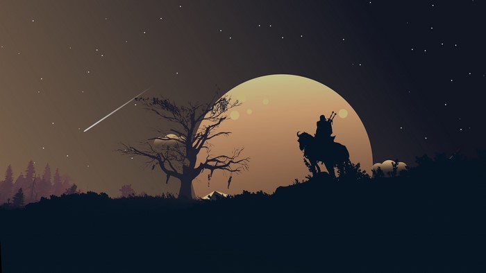 Geralt from The Witcher 3: Wild Hunt at night