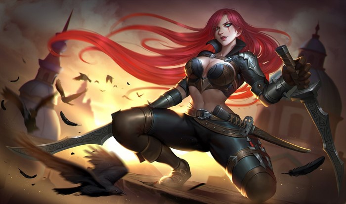 Katarina from League of Legends with daggers