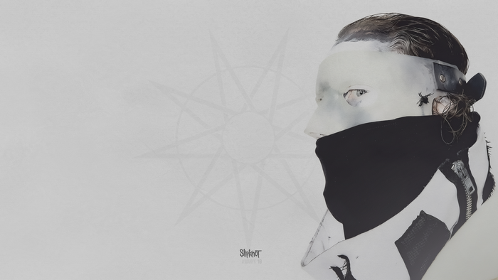 Slipknot member wearing a mask and scarf