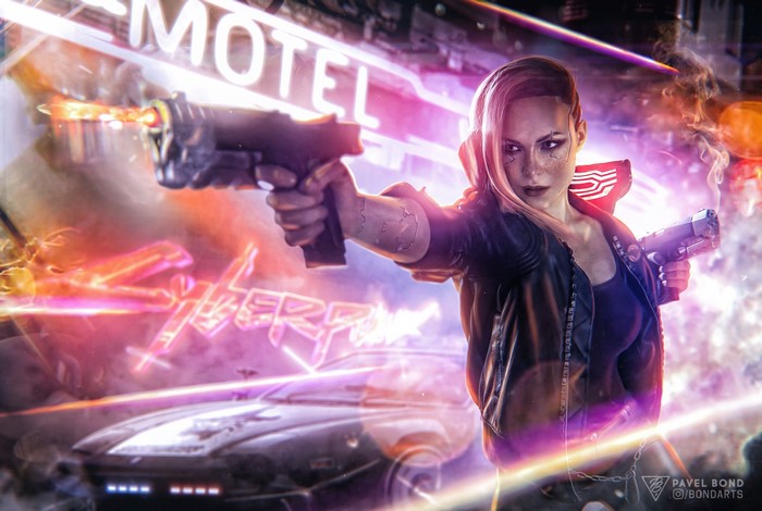 Irina Meier from Cyberpunk 2077 with guns